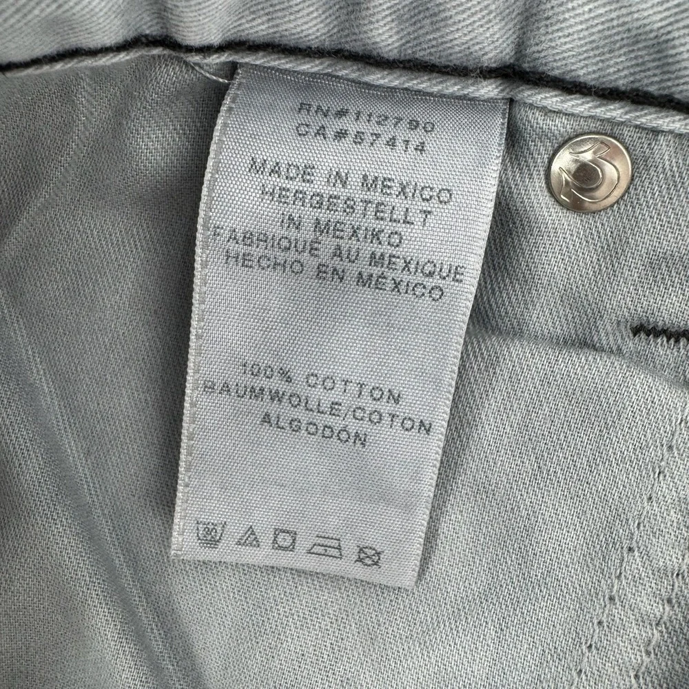 True Religion Jeans Mens 32 Gray Straight Rising Smoke Flap Pockets Distress NWT